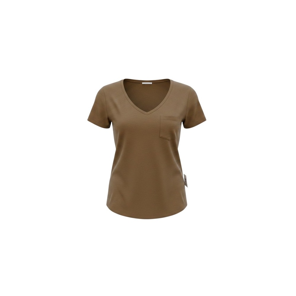 No Boundaries V Neck Tee Juniors Small Brown Short Sleeve Pocket Shirt